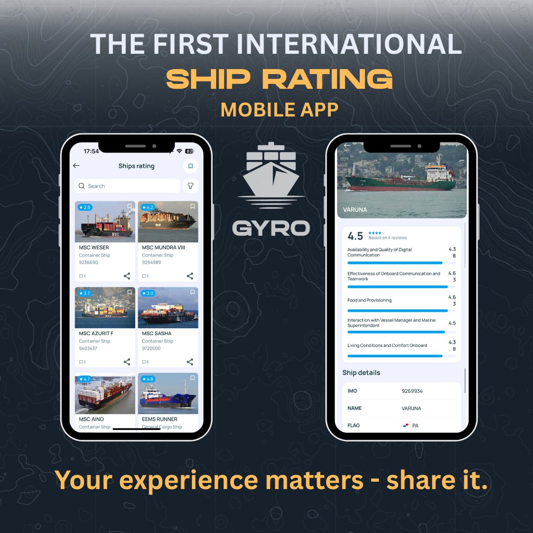An image displaying two screenshots from the GYRO app
